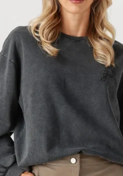 ALIX THE LABEL sweater ladies knitted acid washed sweater antraciet Online