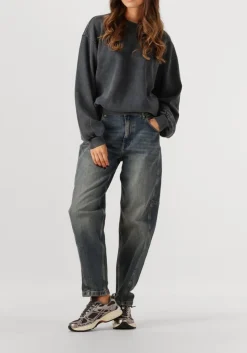 ALIX THE LABEL sweater ladies knitted acid washed sweater antraciet Online