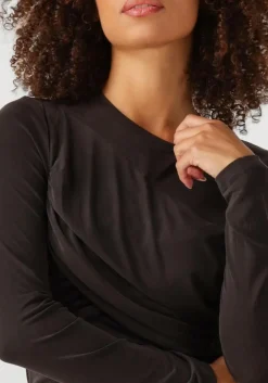 CO'COUTURE top camilla drape longsleeve blouse antraciet Outlet