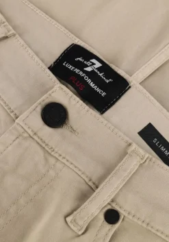 7 FOR ALL MANKIND slim fit jeans 5-pocket slimmy stretch sateen beige New