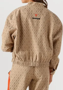 ALIX THE LABEL jack ladies woven logo jacket beige Hot