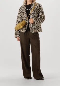 ALIX THE LABEL jack ladies woven jaquar biker jacket beige Hot