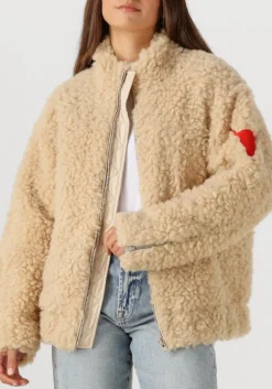 ALIX THE LABEL teddy jas ladies woven teddy coat beige Best