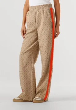 ALIX THE LABEL wijde broek ladies woven logo pants beige Online