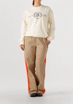 ALIX THE LABEL wijde broek ladies woven logo pants beige Online