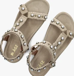 BLASZ platte sandalen saran-14 beige Clearance