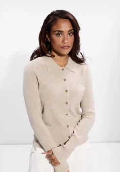 CLOSED trui cardigan with collar beige New