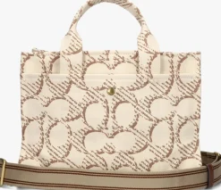 COACH handtas maxi signature canvas cargo tote beige