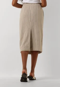 CO'COUTURE midirok linen pin pencil skirt beige