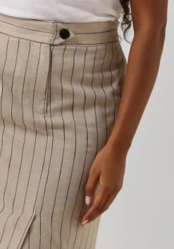 CO'COUTURE midirok linen pin pencil skirt beige