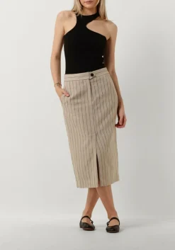 CO'COUTURE midirok linen pin pencil skirt beige