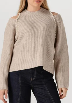 CO'COUTURE trui row rib pearl knit beige Sale