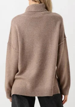 CO'COUTURE truien/vesten maja slit roll neck beige Outlet
