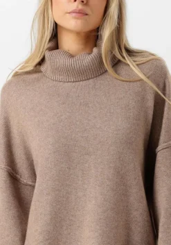 CO'COUTURE truien/vesten maja slit roll neck beige Outlet