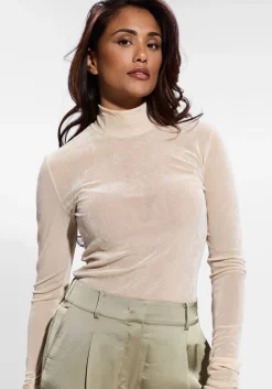 DANTE6 top olya velvet layering mesh top beige Best