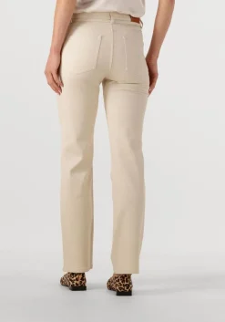 DANTE6 wijde broek amanda metallic straight cropped jeans beige