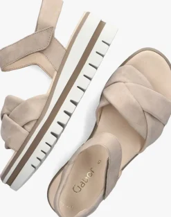 GABOR platte sandalen 622.1 beige Outlet