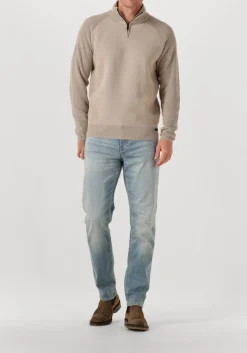 GENTI trui turtle zip beige