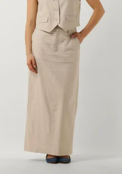 GESTUZ maxirok lizagz linen hw skirt beige Clearance