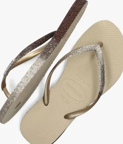 HAVAIANAS teenslippers slim sparkle ii beige Clearance