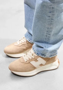 HOGAN lage sneakers h641 allacciato h patch beige Sale