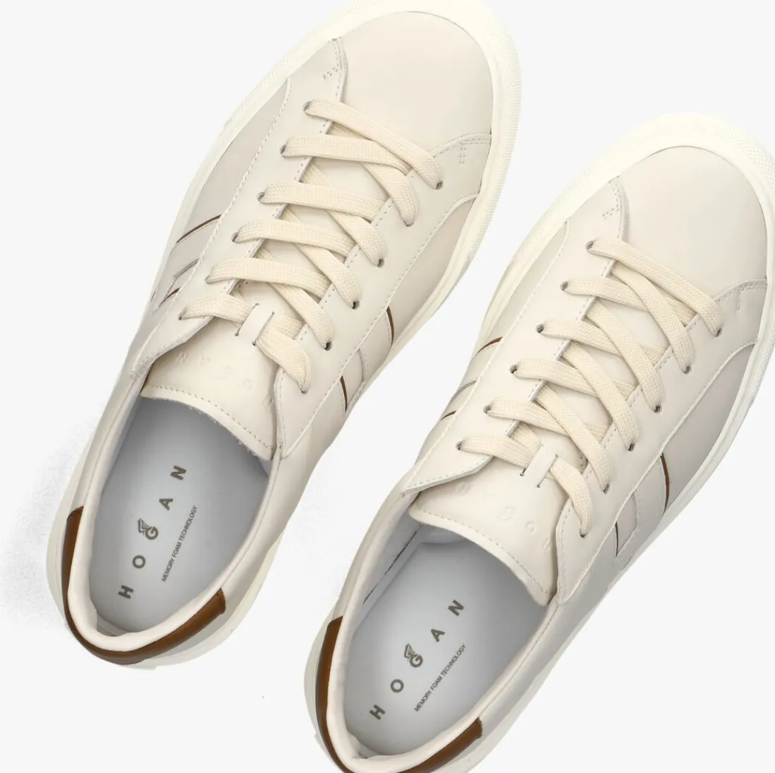 HOGAN lage sneakers h691 allacciato h beige