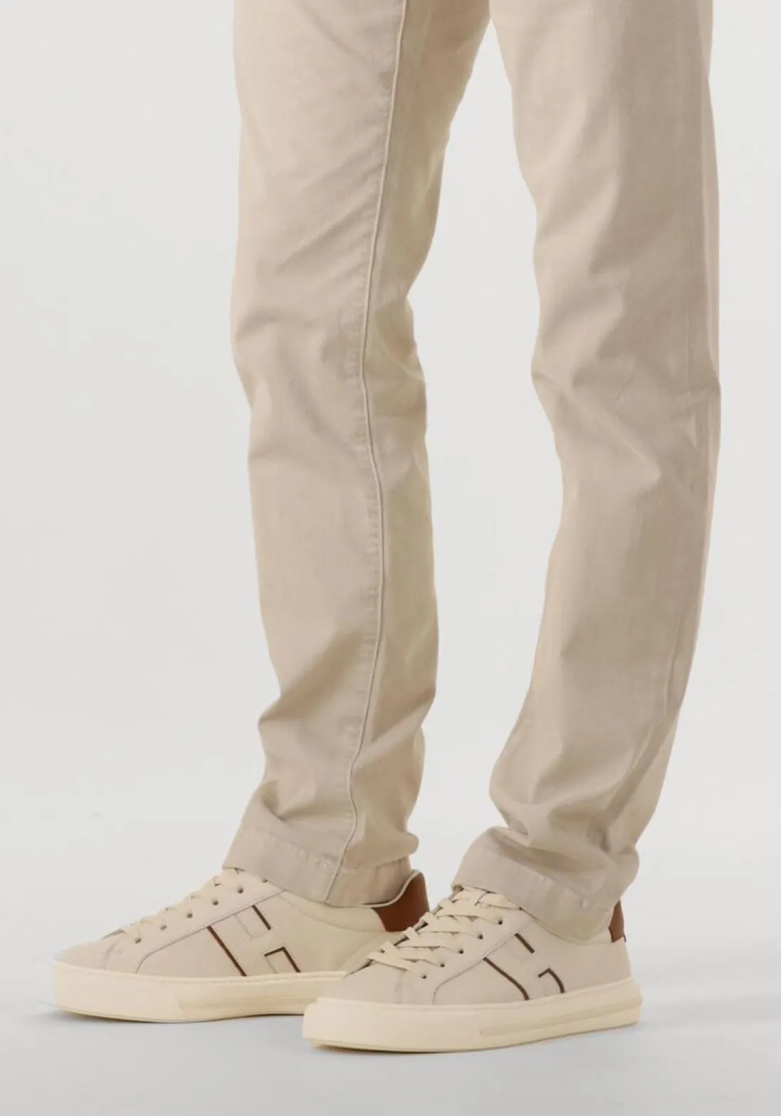 HOGAN lage sneakers h691 allacciato h beige