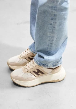 HOGAN lage sneakers h669 allacciato h beige Outlet