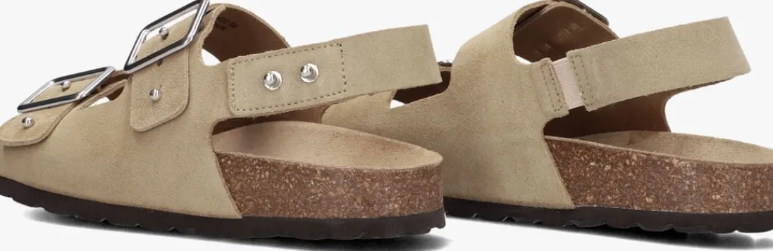 LINA LOCCHI slippers sue bio sandaal 2 gesp beige Clearance