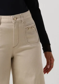 MOS MOSH wide jeans colette shimmer pants beige Hot