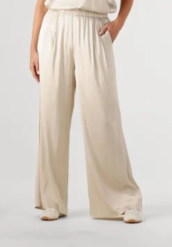 MOS MOSH wijde broek mmrita satin pant beige New