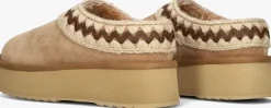 MOU pantoffels platform clog suede leather st beige Clearance