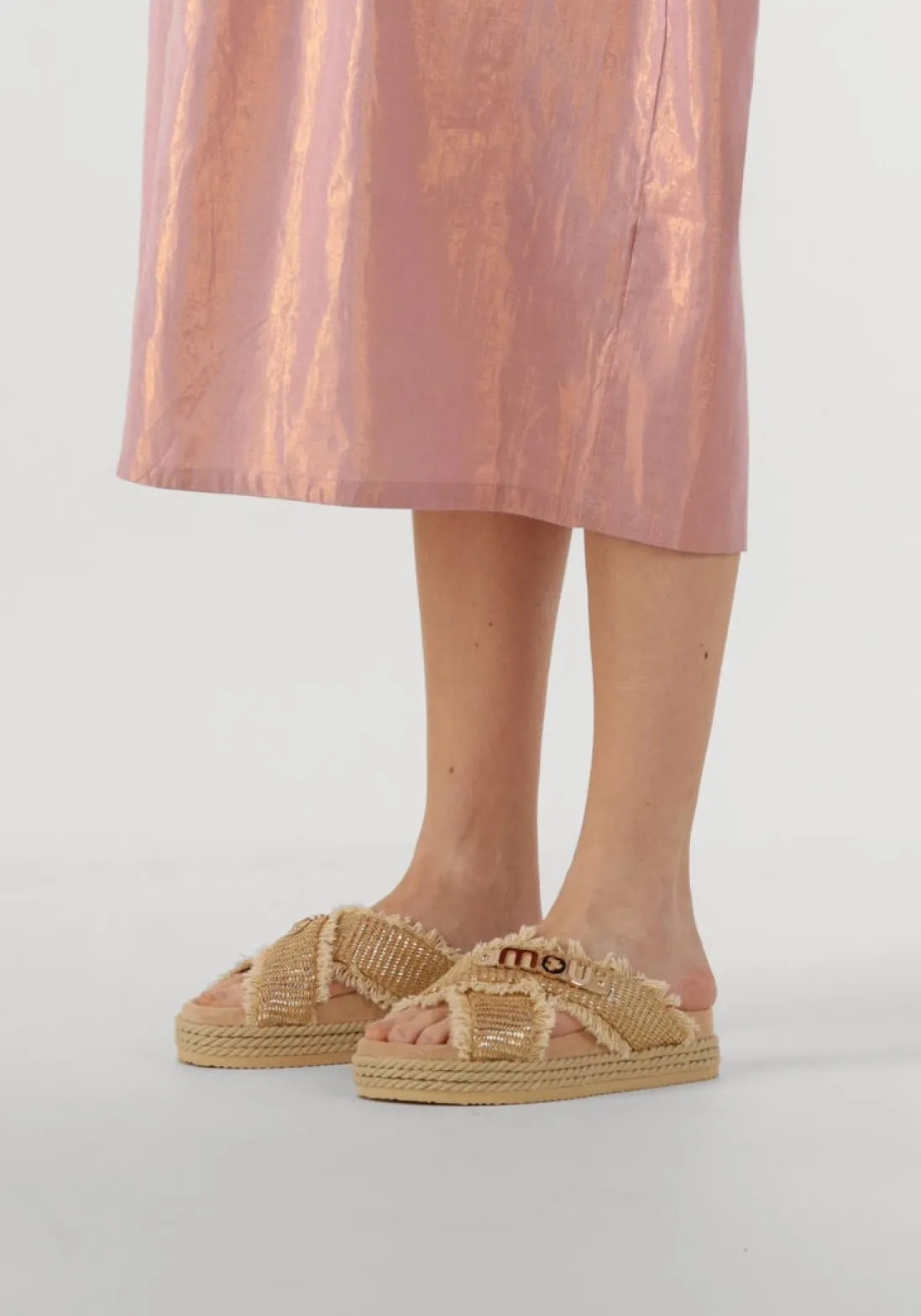 MOU slippers criss-cross beige Discount