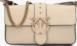 PINKO schoudertas love one classic slouchy beige
