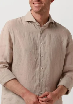 PROFUOMO casual overhemd shirt x-cutaway sc linnen beige