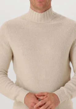 PROFUOMO coltrui pullover mock neck boiled wool beige New