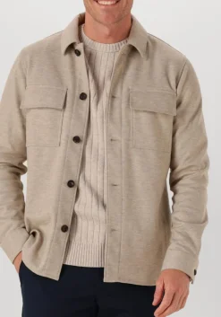 PROFUOMO overshirt overshirt cutaway knitted beige