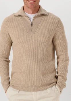 PROFUOMO trui pullover half zip beige