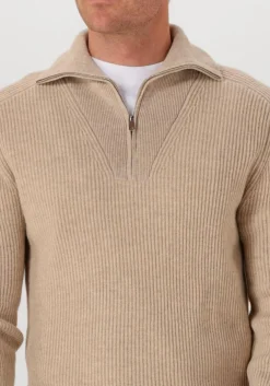 PROFUOMO trui pullover half zip beige