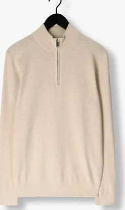 PROFUOMO trui pullover half zip twinkle slub beige New