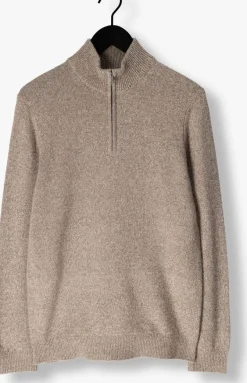 PROFUOMO trui pullover half zip wool blend beige Clearance