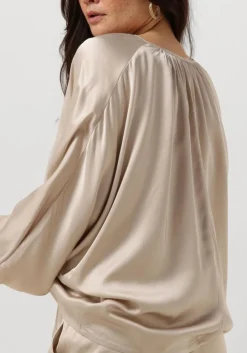 RESORT FINEST blouses satin balloon blouse beige Discount