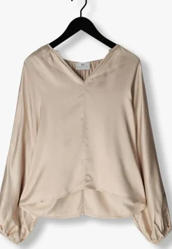 RESORT FINEST blouses satin balloon blouse beige Discount