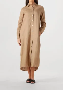 RESORT FINEST maxi jurk shirt dress beige Online