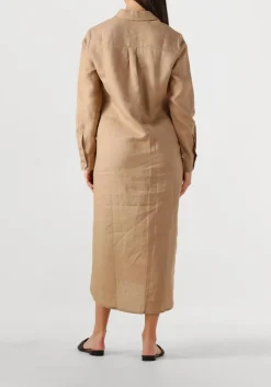 RESORT FINEST maxi jurk shirt dress beige Online