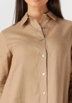 RESORT FINEST maxi jurk shirt dress beige Online