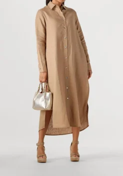 RESORT FINEST maxi jurk shirt dress beige Online