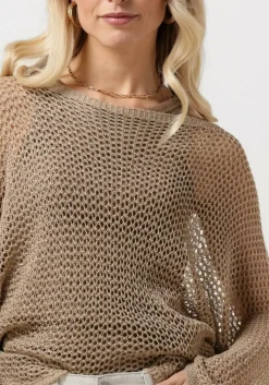 RESORT FINEST trui crochet sweater beige Clearance