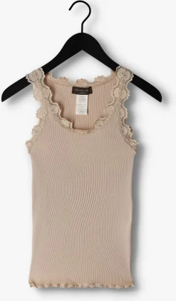 ROSEMUNDE top silk top w/ lace beige Clearance