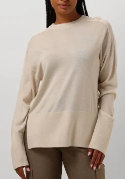 RUBY TUESDAY trui vallie soft round neck pullover high border beige Clearance